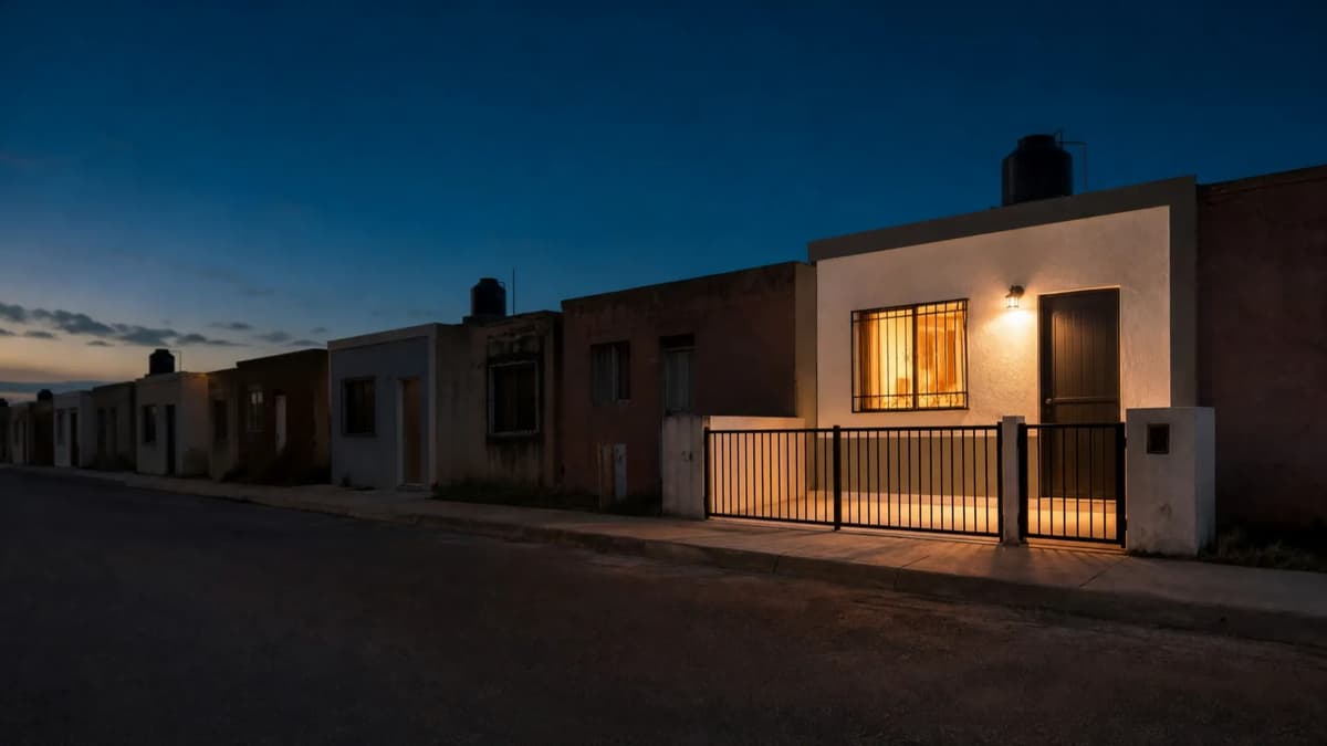 Fachada de una casa remodelada en México